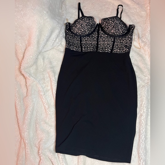 Mini Black corset Dress  size L - Picture 6 of 7